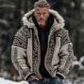 Wildwear Men's Viking Celtic Knot Cozy Fur Hooded Cardigan